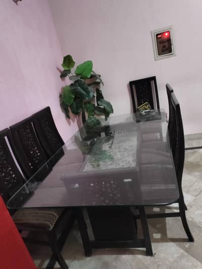 6 seater Glass dinning table
