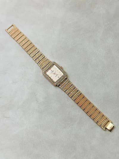 Luxury Crystal Bracelet Watch for Women - Golden