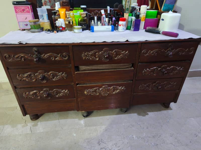 Bed Set / 2 Side Tables / Matching Vanity Dressing Table Solid Wood 3