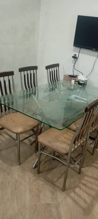 Dining Table - Glass and Steel