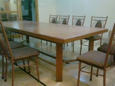 Large Solid Wood Executive / Conference / 8-10 Seater Dining Table Set