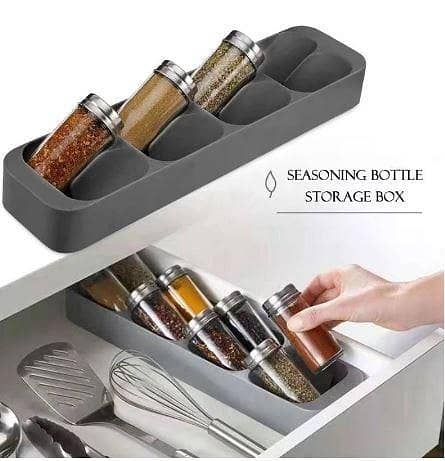T  Kitchen Drawer Compact 8 Grids Spice Jar Organizer