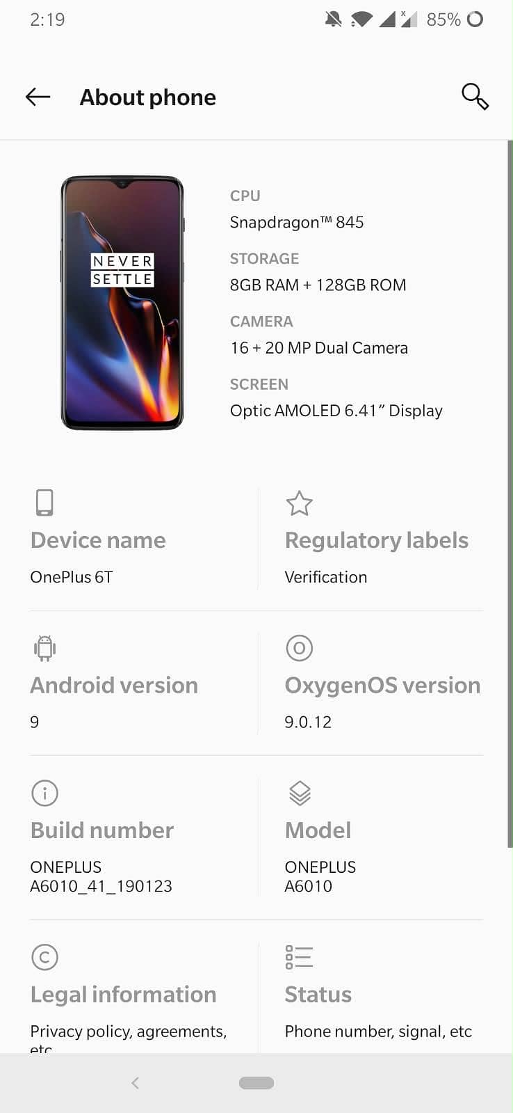 One Plus 6T 2