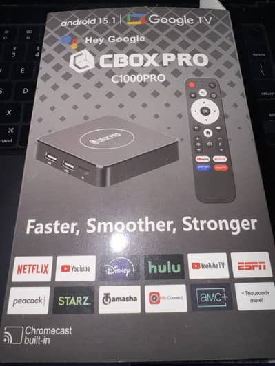 CBox C1000 Pro Google TV Box | Voice Remote | With Box