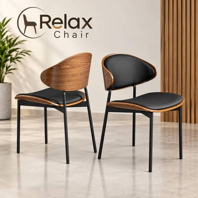Modern Wooden Dining Chair with Black Cushion – Premium Quality