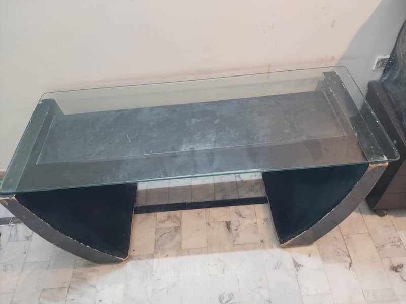 Glass top computer table Large 1
