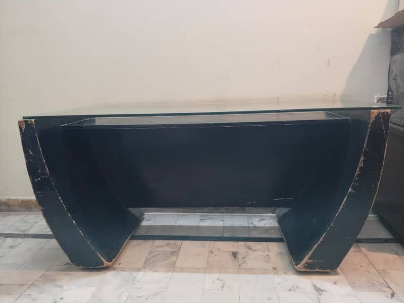 Glass top computer table Large 2