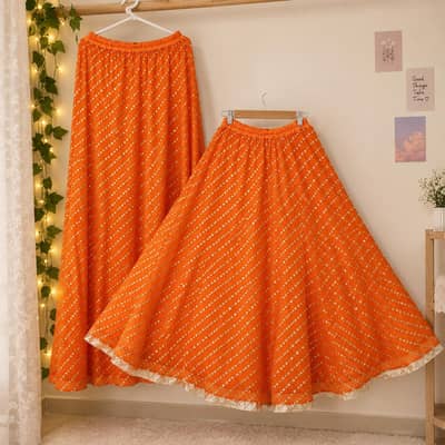 Beautiful Orange Lehenga with Elegant Work