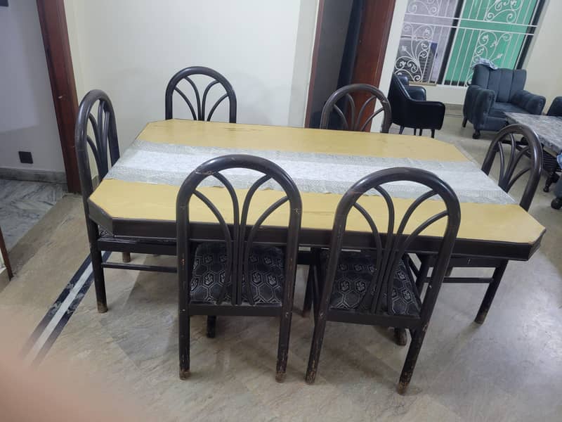 Complete Dining Set – Table + Chairs + showcase 1