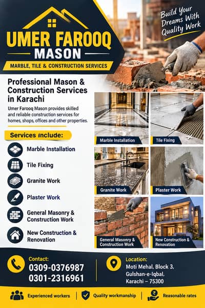Marble, Tile & Construction Services / granite Work | Plaster