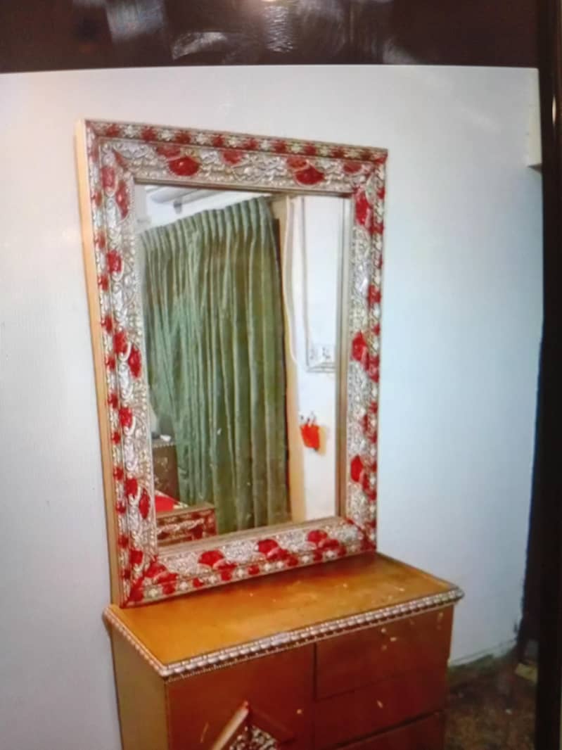 Double bed with dressing table side tables. 1