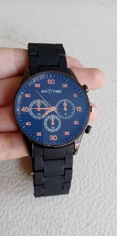 Stylish Black Chronograph Watch For Men