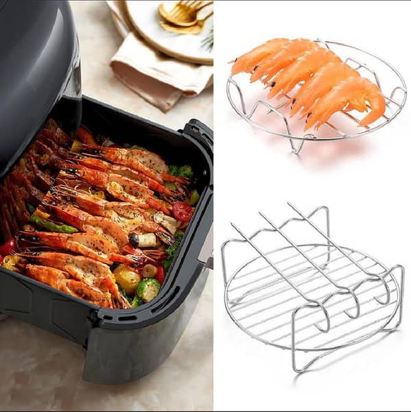 Air Fryer BBQ Skewer & Rack — Stainless Steel Grill Accessories for Ninja