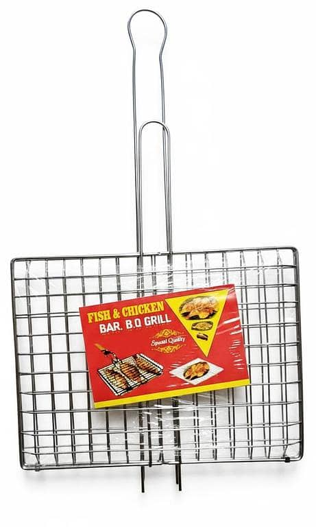 Heavy-Duty Large Fish Grill Stand – Stainless Steel BBQ Rack for Home and Restaurant Use