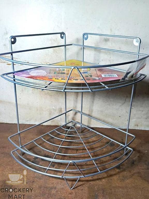Latest Design Black and Light Blue Shower Corner Shelf, 2-Tier Rustproof Storage Organizer