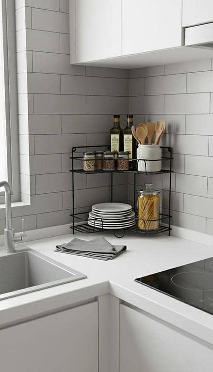 2-Tier Wall-Mount Storage Rack with Heart Design in Matte Black and Sky Blue