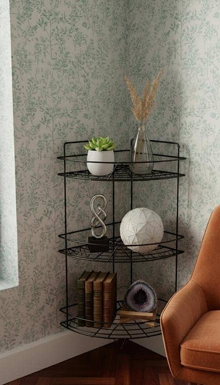 Racks Black and Light Blue 3-Layer Corner Storage Rack – Space-Saving Organizer for Bathroom, Bedroom & Office