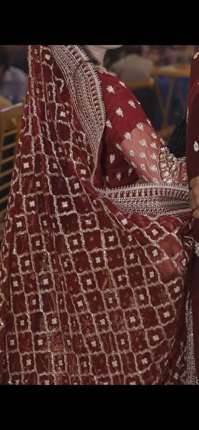 Bridal dress color mehroon red
