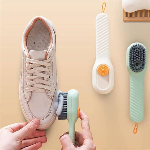 SAJEES] Multifunctional Liquid Shoe Brush, Press Type Soft Bristle Shoe Cleaning Brush