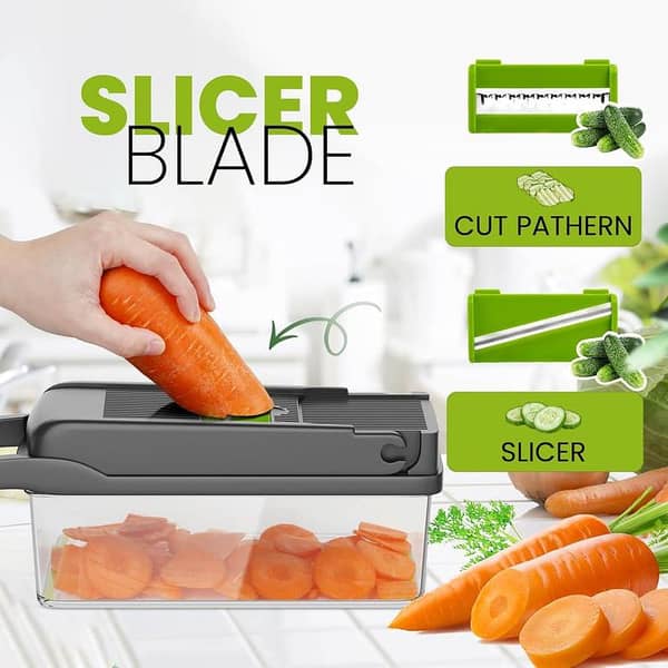 SAJEES ] 16 in 1 Vegetable Chopper Onion Chopper Fruits Slicer Potatoes Peeler Vegetable Cutter Manual