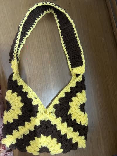 Handmade crochet side bag fir phones and small wallets