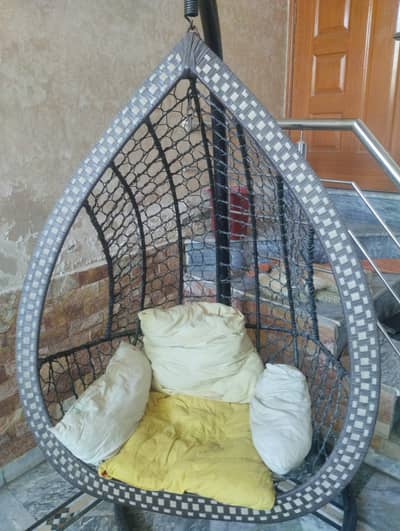 Hanging Egg Jhoola / Swing Chair with Stand – Wicker Style