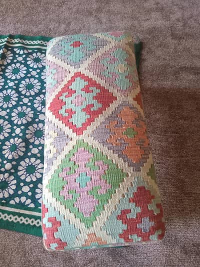 hand made afghan kilim bench wooden footstool  4 legs
