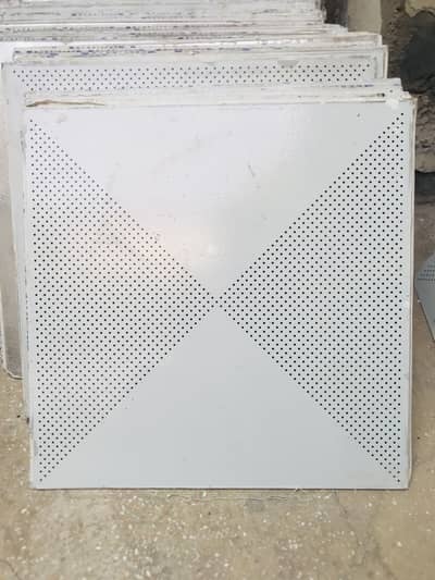 65+ White Perforated False Ceiling Tiles / Panels (Square Shape)