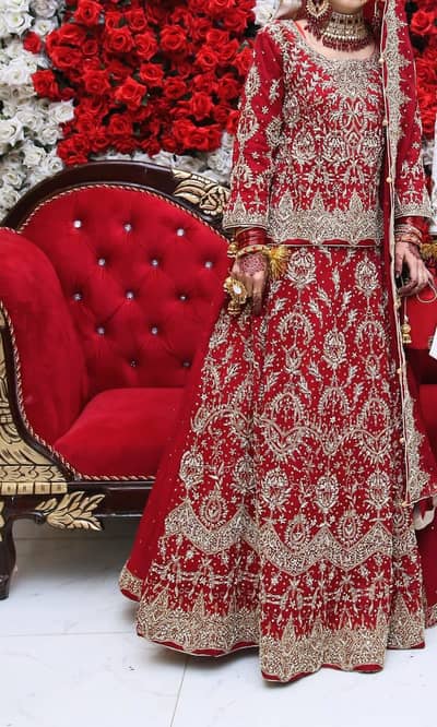 Beautiful Red Bridal Lehenga – Worn Once (Excellent Condition)