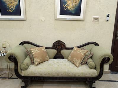 5 seater sofa with dewan and one centre table with two side tables