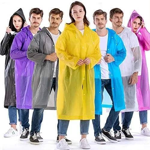 Opret Rain Ponchos with Hood and Sleeves for Adults — Reusable, Lightweight, Waterproof Coat (Random Color, Standard Size)