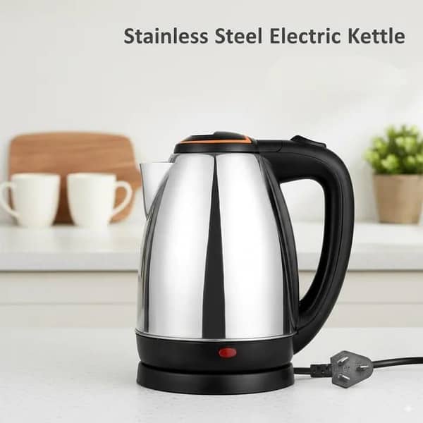 Electric Kettle with 2 L Capacity, 1500 W, Stainless Steel Body, 360° Cordless Base