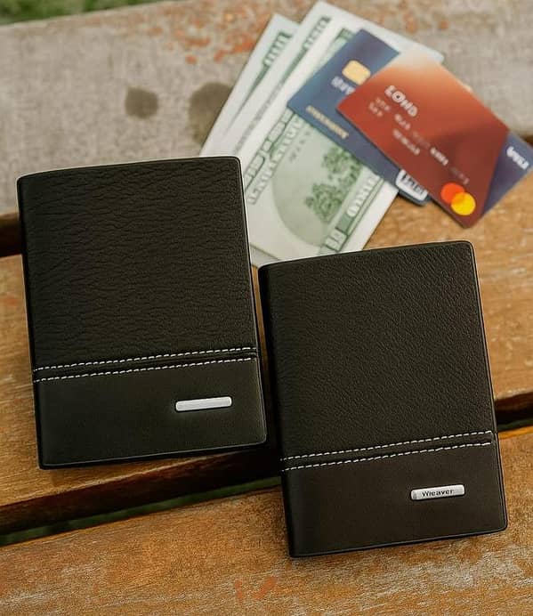Leather Wallet for Men and Boys | Imported Slim, Card Holder, Adjustable Pocket Fit