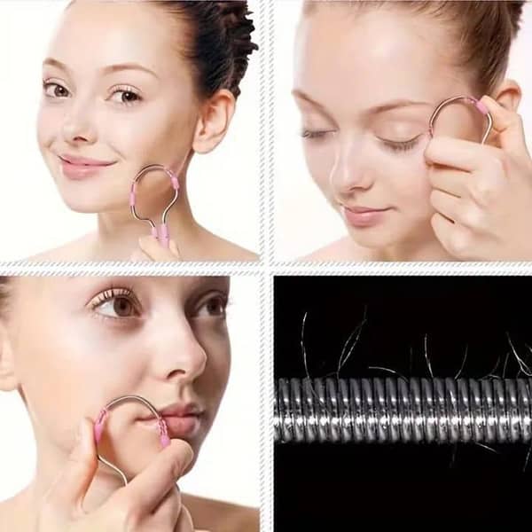 Facial Hair Remover Spring Epilator – Painless, Reusable Hair Removal Tool for Face (Random Colors)