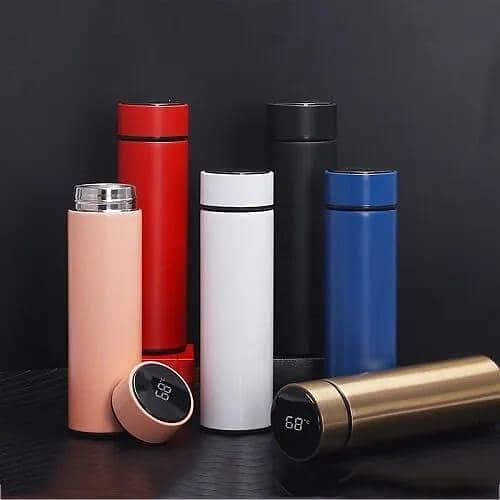 Smart LED Temperature Water Bottle | Stainless Steel Hot & Cold Bottles with Vacuum Thermos Flask Water Bottle | Temperature Display Vacuum Insulated Water Bottle | LED 500ML Smart Thermos