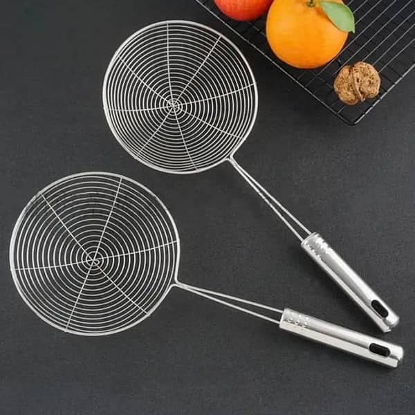 Stainless Steel Food Frying Oil Filter Strainer Deep Fryer for Pakora & chips all things