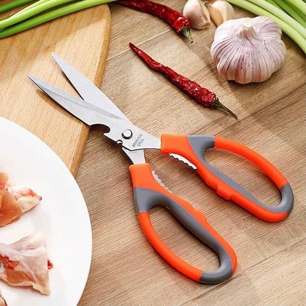 All Purpose Kitchen Scissors Multifunctional Stainless Steel Meat Vegetable Cutting Scissors Chicken Bone Scissor Can Opener, Multi Chicken Bone Scissor Can Opener, Kitchen Bar BBQ Tools
