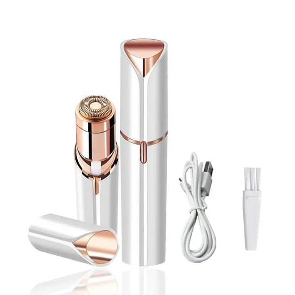 Rechargeable Hair Remover for Women: Painless Facial Shaver for Eyebrows, Upper Lip, Chin — Portable Lipstick-Style Epilator
