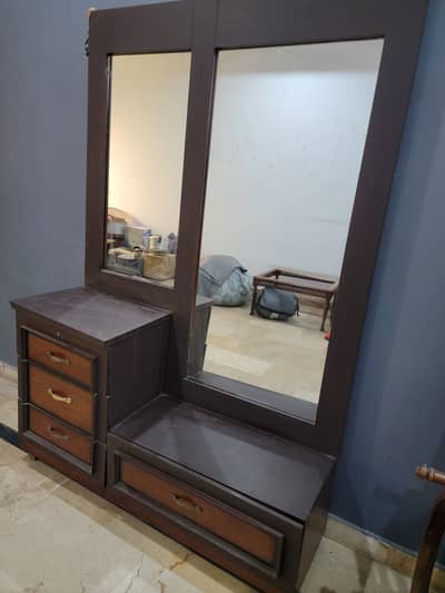 Dressing Table with Double Full-Length Mirrors & 4 Drawers