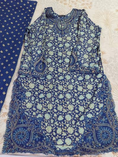 2 piece stitched embroidered suit (Shirt + Dupatta)