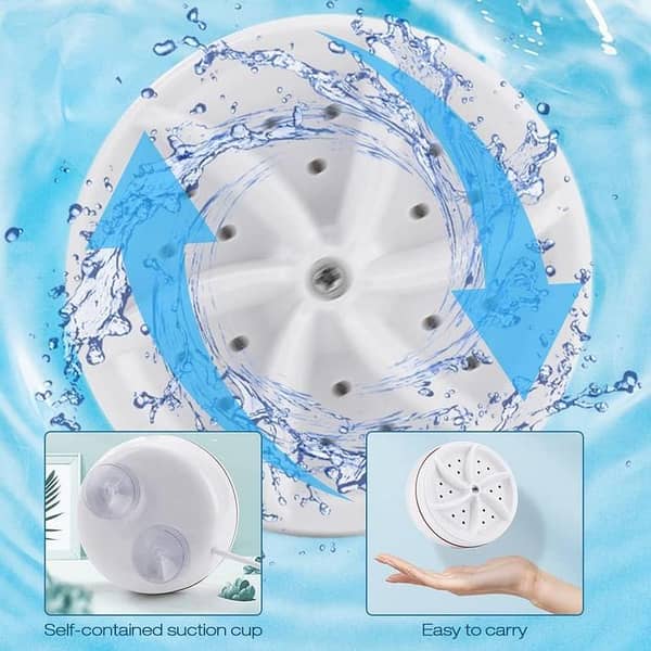 T  Mini Turbo Washing Machine Portable Spin Washing with Blue Light Disinfection