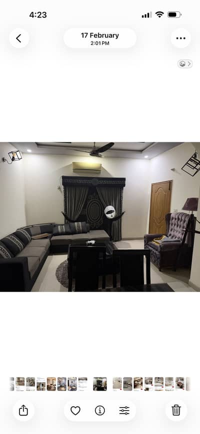 L shape sofa +curtains + center table