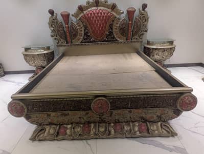 luxury bed with dressing krachi design