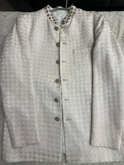 Hassan mazhar brand formal coat skin colour just few hour one time use