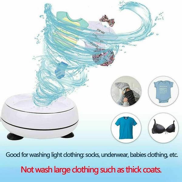 T  Mini Portable Ultrasonic Turbine Washing Machine Spin Laundry Washer