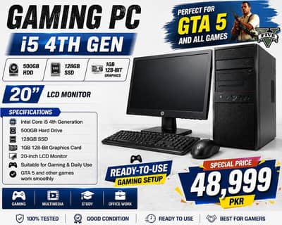 Gaming PC i5 4th Gen | 500GB HDD + 128GB SSD