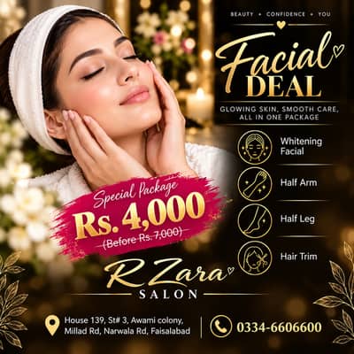  Facial Deal – R Zara Salon Faisalabad 