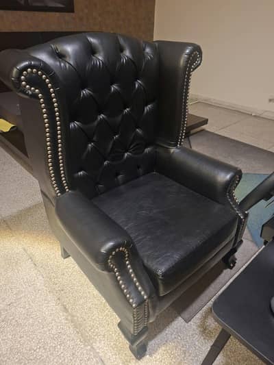 chesterfield style wingback executive chair