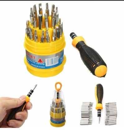 31 Pc Portable Screwdriver Set ABS Plastic Multicolor
