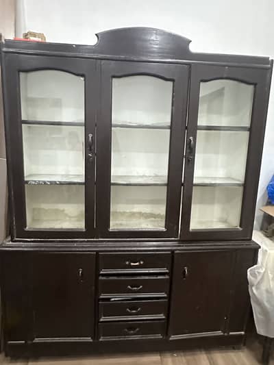 Solid wooden showcase/ crockery cabinet